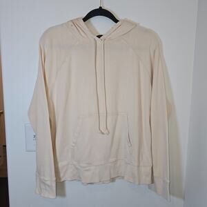 J Crew Hoodie Lightweight T Shirt Women's Size Small Cream Knit Top Minimalist